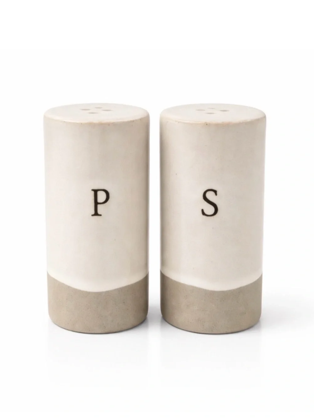 Hearth & Hand Magnolia Salt & Pepper Shakers Cream Tan Stoneware Farmhouse Set